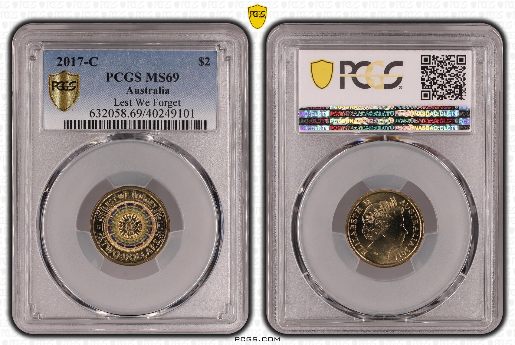 Lest We Forget Colorized, Two Dollar, 2017-C, PCGS MS69