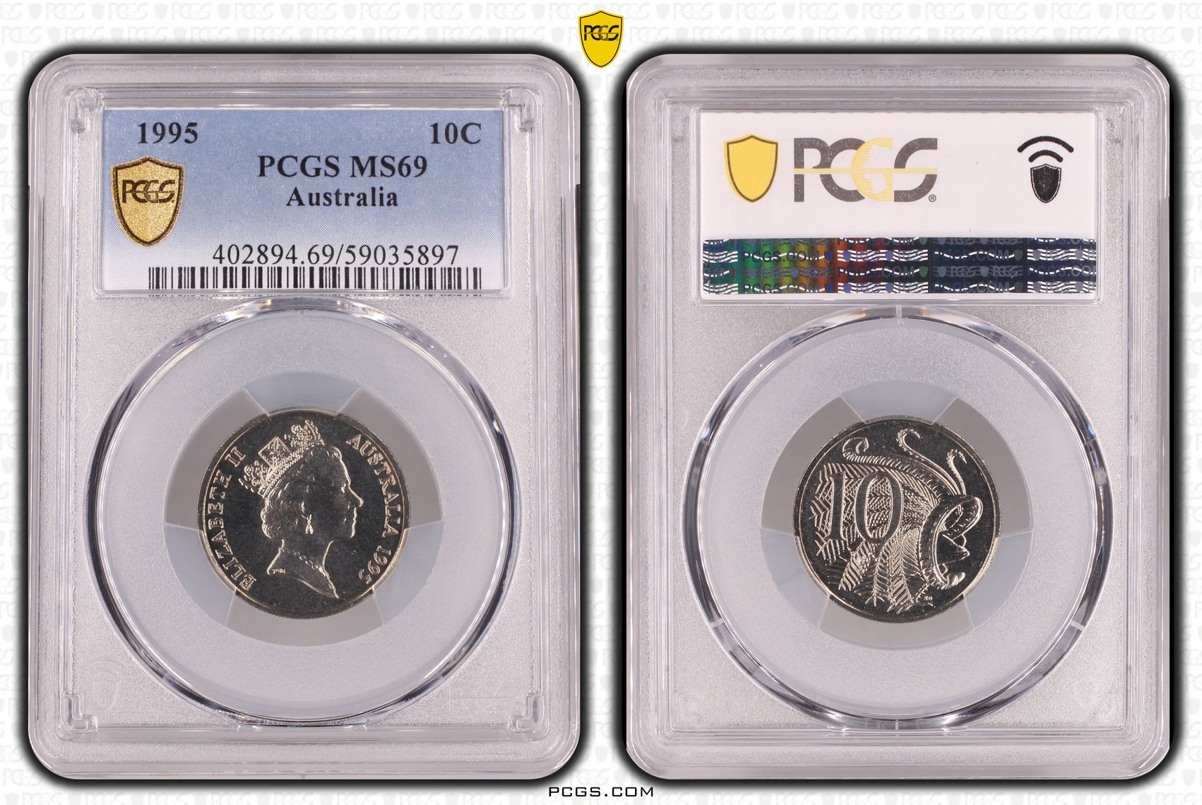 POP 8/0, Ten Cent, 1995, PCGS MS69