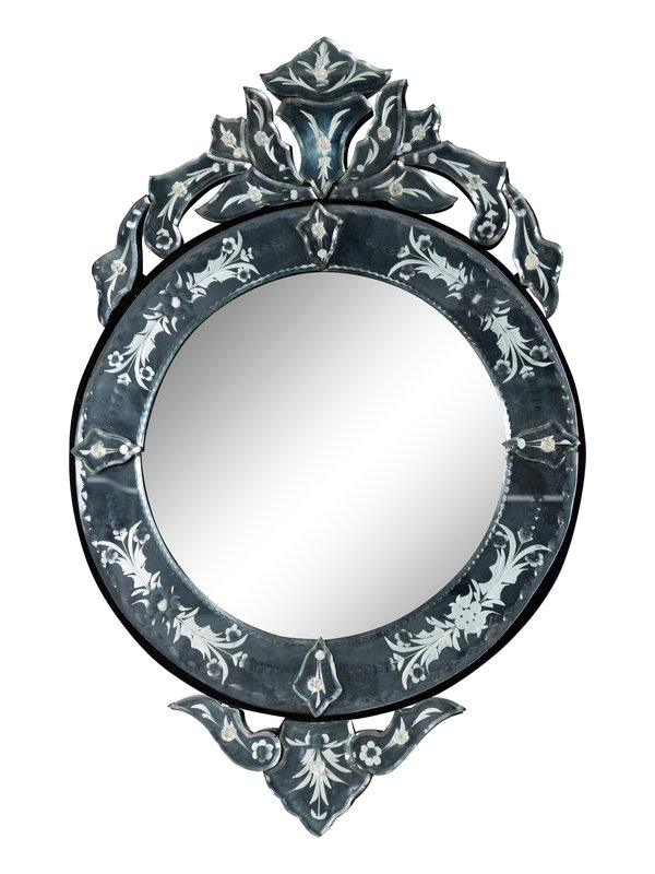 A Veneitian Etched Glass Mirror