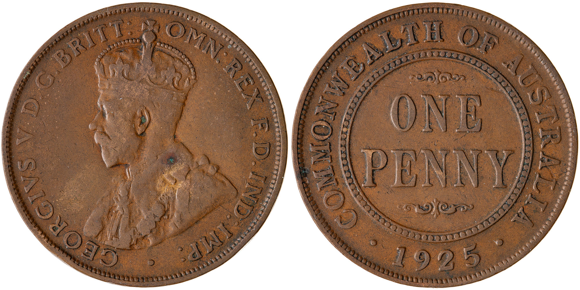 George V, Penny, 1925, aFine
