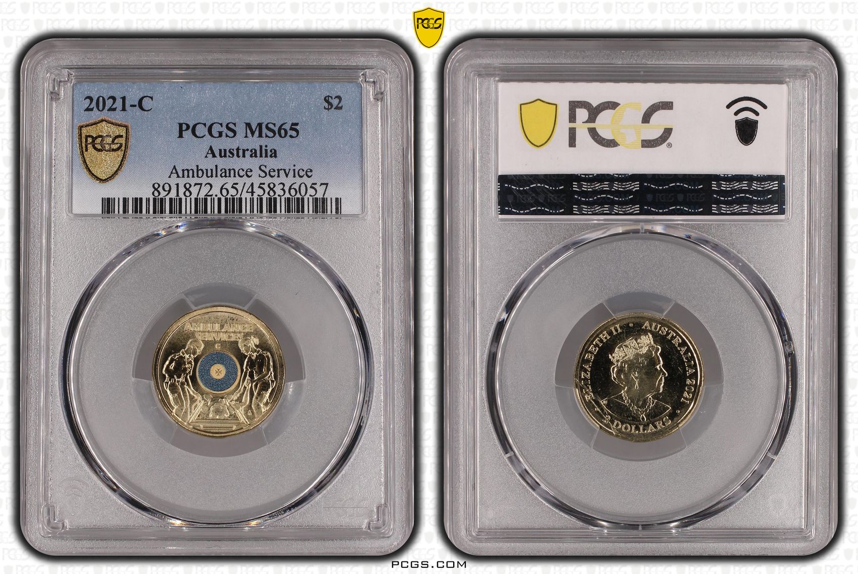 Ambulance Service Colourised, Two Dollar, 2021-C, PCGS MS65