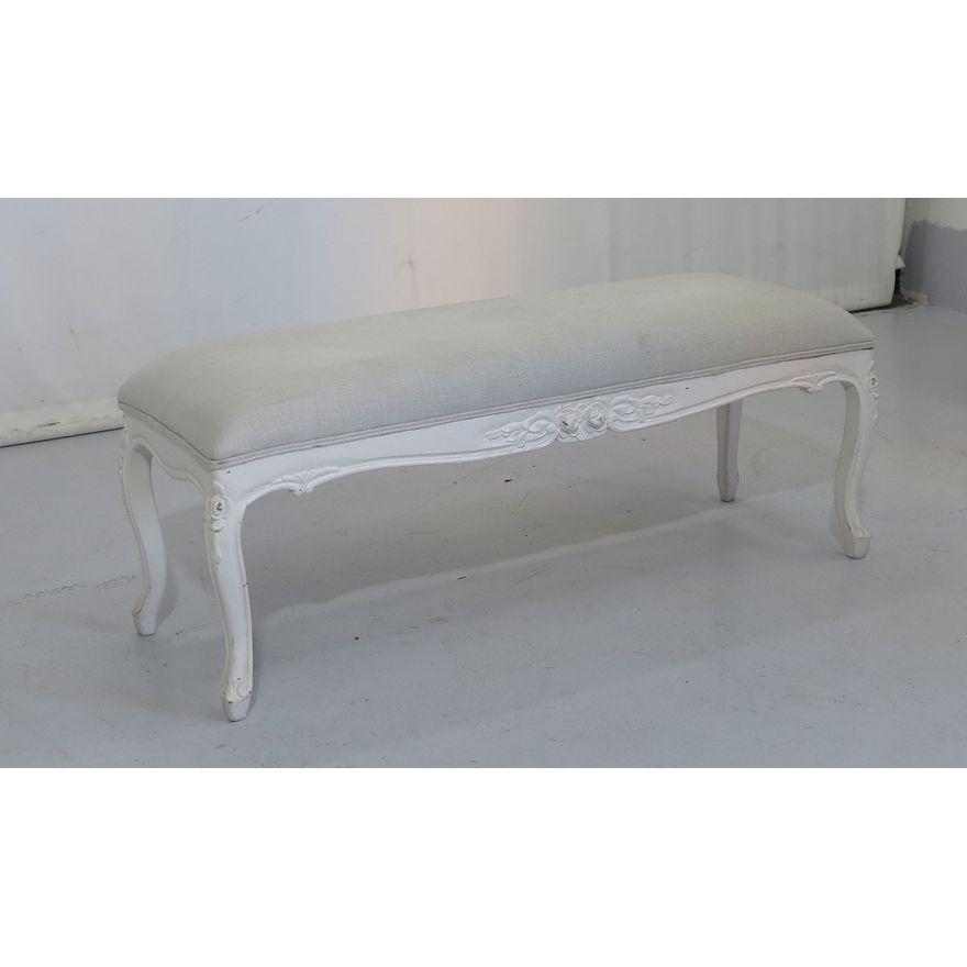 UPHOLSTERED DUCOED BEDROOM STOOL
