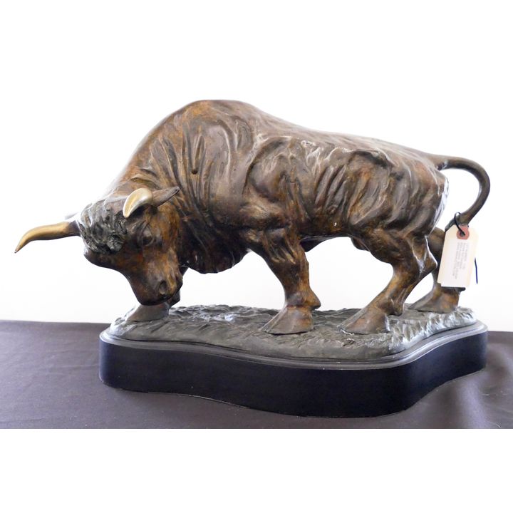 Bronze Bull Sculpture- 12x20''