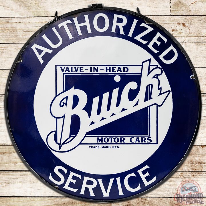 42" Buick "Valve In Head" Motor Cars Authorized Service SSP Sign & Ring - 9