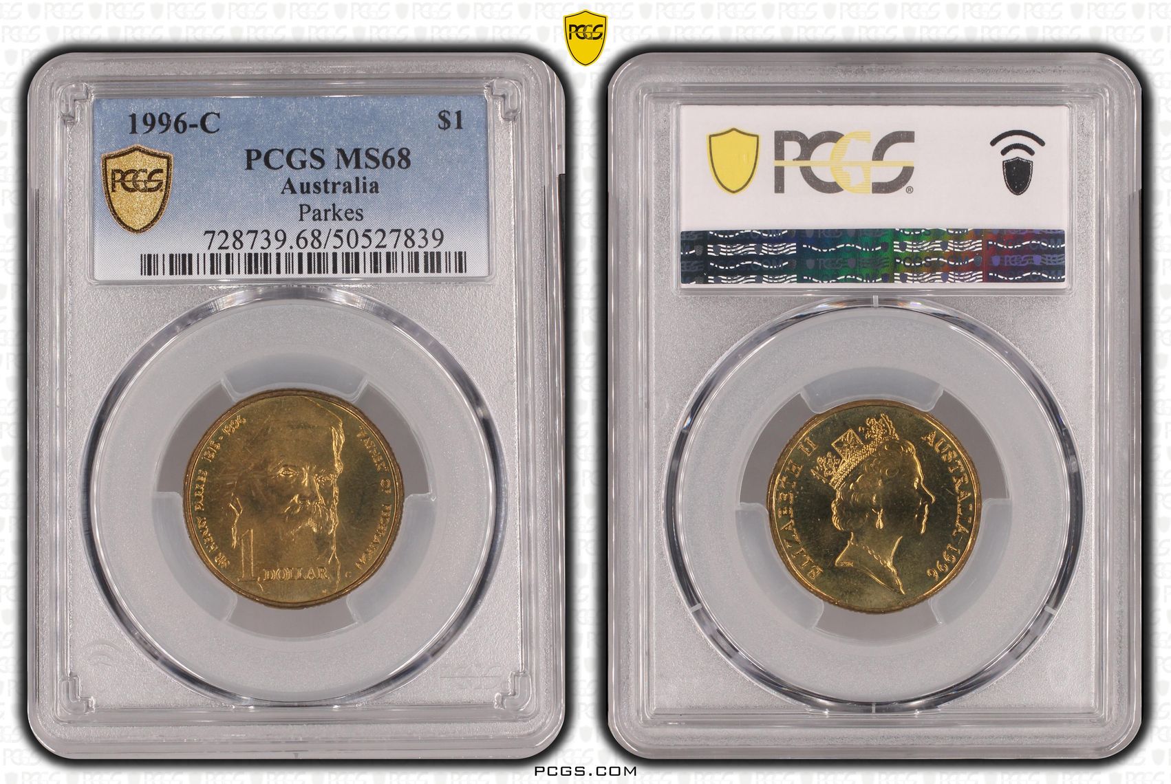 Parkes, POP 5/0, One Dollar, 1996-C, PCGS MS68
