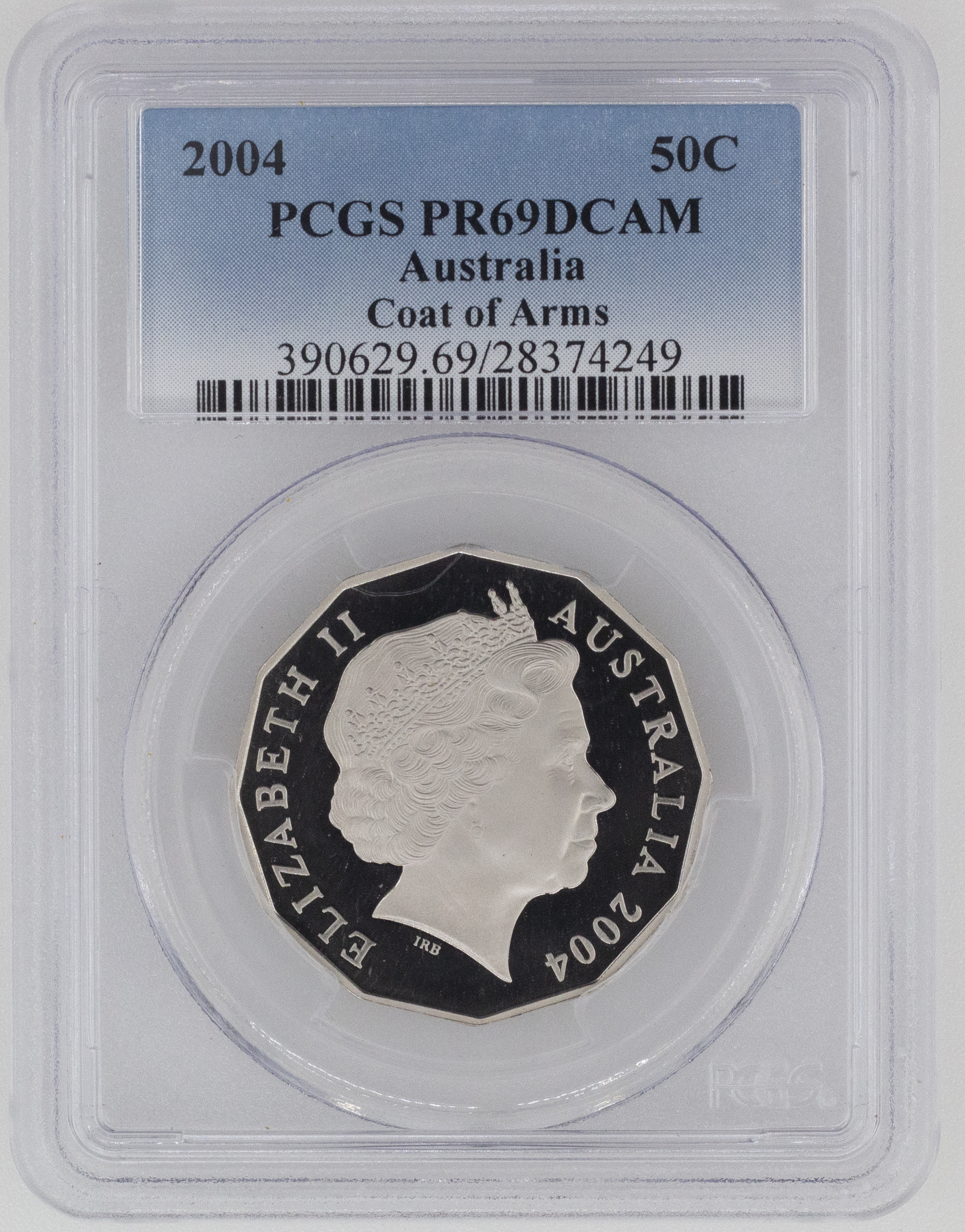 Elizabeth II, Silver, Fifty Cent, PR69DCAM , 2004