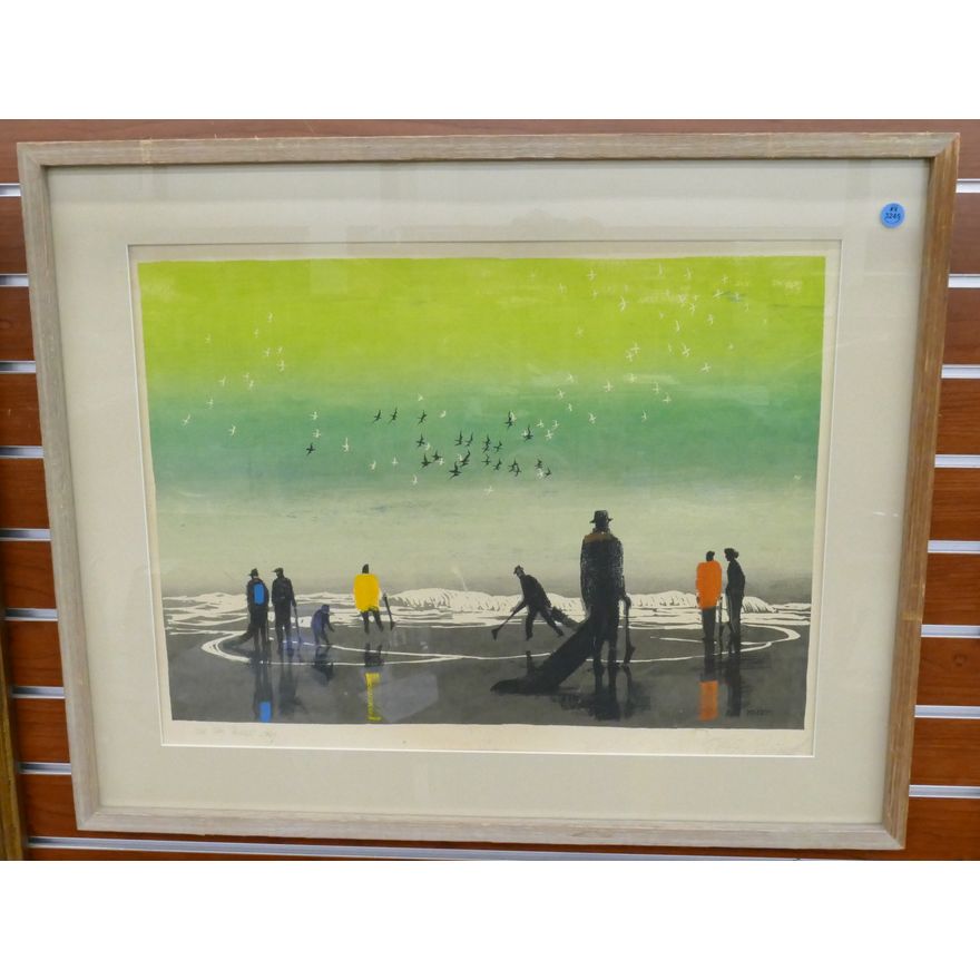 Elton Bennett ''The Sea Birds Cry'' Pencil Signed Silkscreen 24''x30''