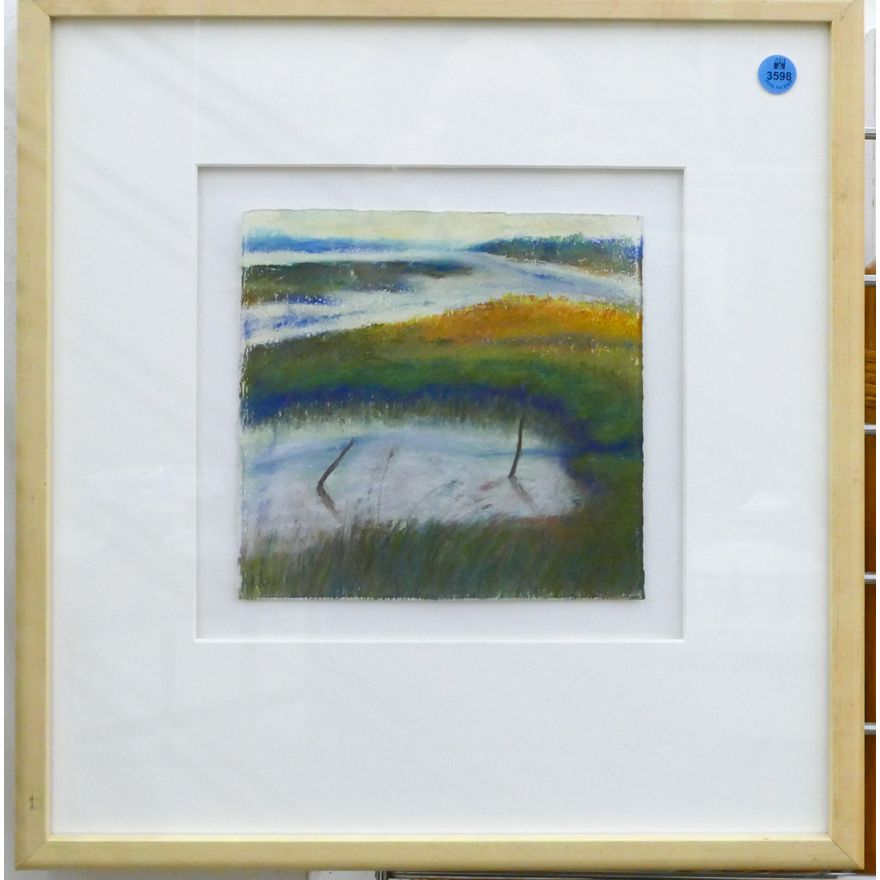 Jackie Bush Turner ''Waiting'' (Landscape) Pastel Framed 17''x16''