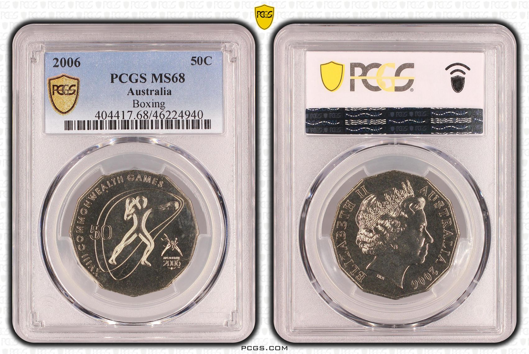 Elizabeth II, Boxing, POP 4/0, Fifty Cent, 2006, PCGS MS 68