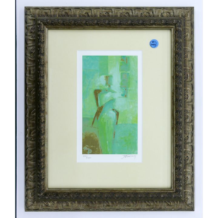 Karam ''Woman in Field'' S/N Giclee Framed 17.5'' x 14.5''