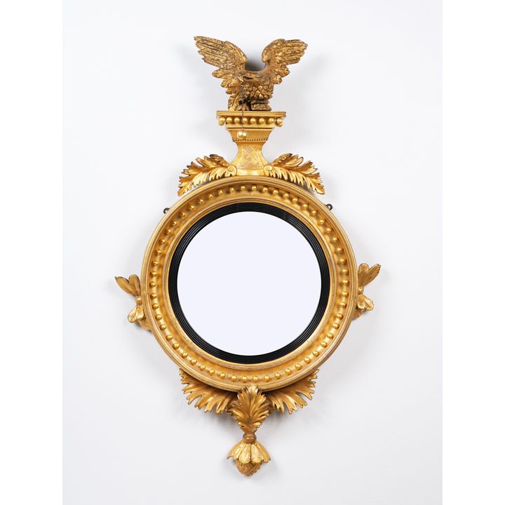 Regency period circular gilded mirror