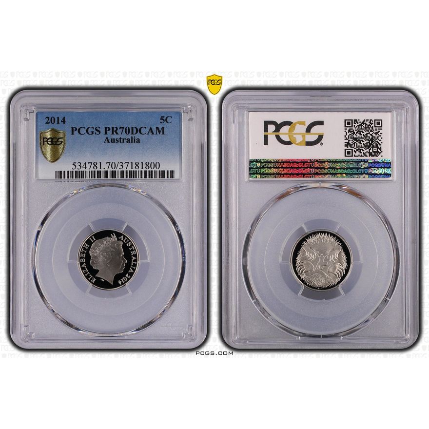 Elizabeth II, Five Cent, 2014, PCGS PR70DCAM