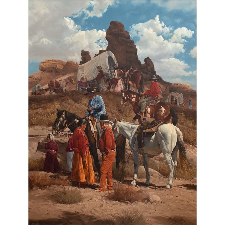 Ray Swanson (1937-2004), Navajos at Castle Butte
