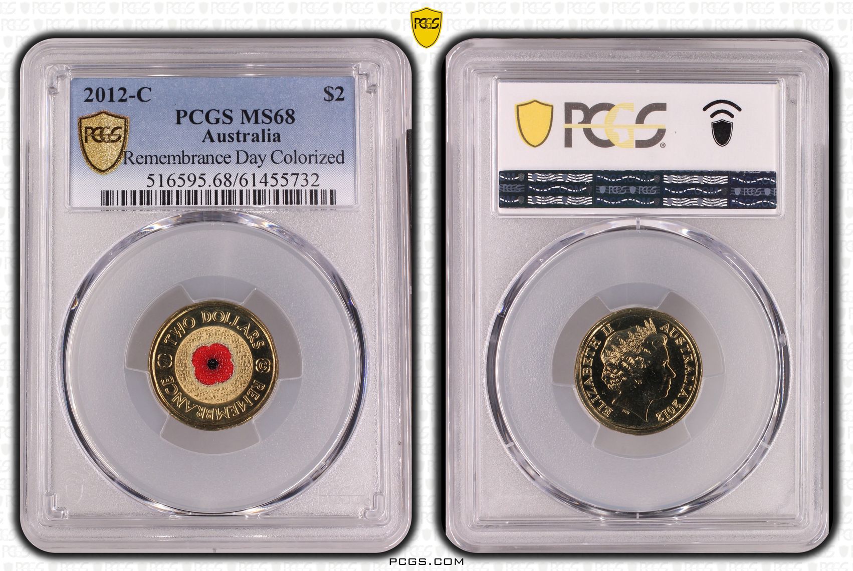 Remembrance Day Red Poppy, Two Dollar, 2012-C, PCGS MS68