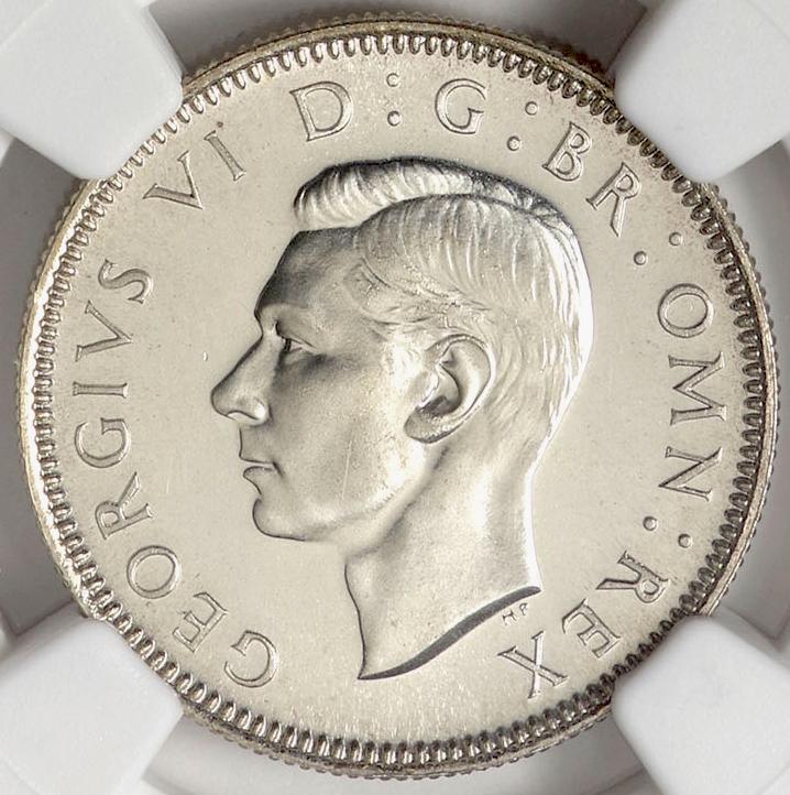 英国-Great Britain. NGC PF66. ジョージ6世像 1シリング銀貨 1937年 