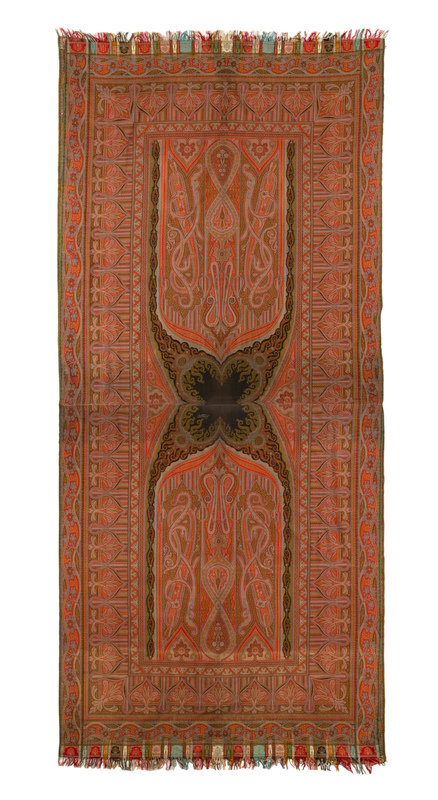 Herbert &amp; Fils Woven Paisley Shawl with Woven Signature, 1855
