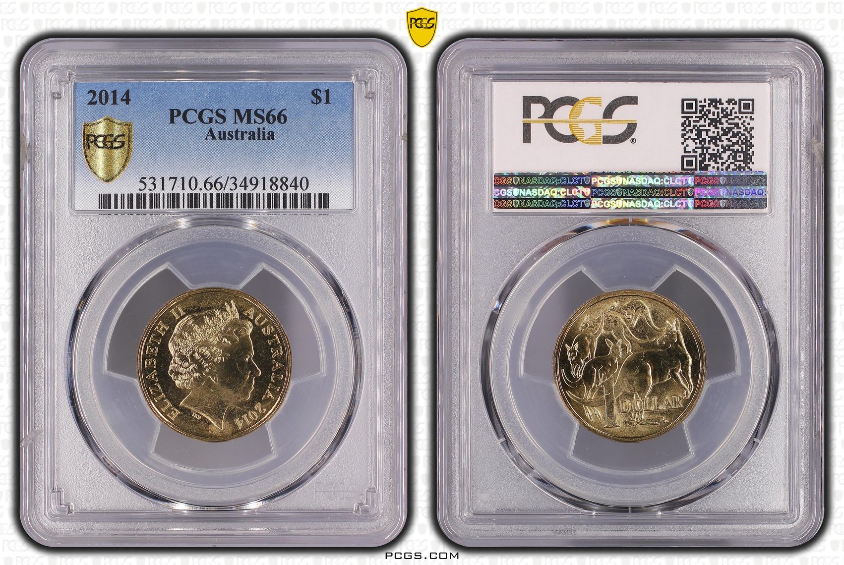 One Dollar, 2014, PCGS MS66