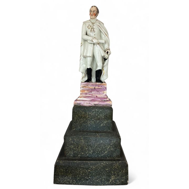 A mid 19th century Staffordshire commemorative figure of the Duke of Wellington