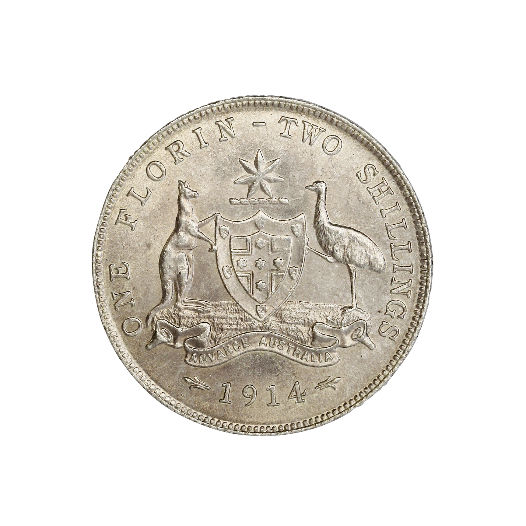 George V, Florin, 1914, UNC