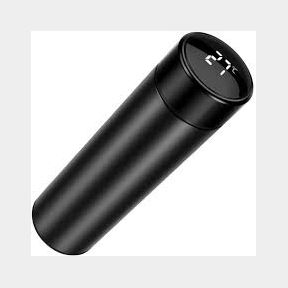 500ml Water Bottle and Coffee Flask with Temperature Display - Black -Bar 9902181478931- 51745/29686 B1 (S3)