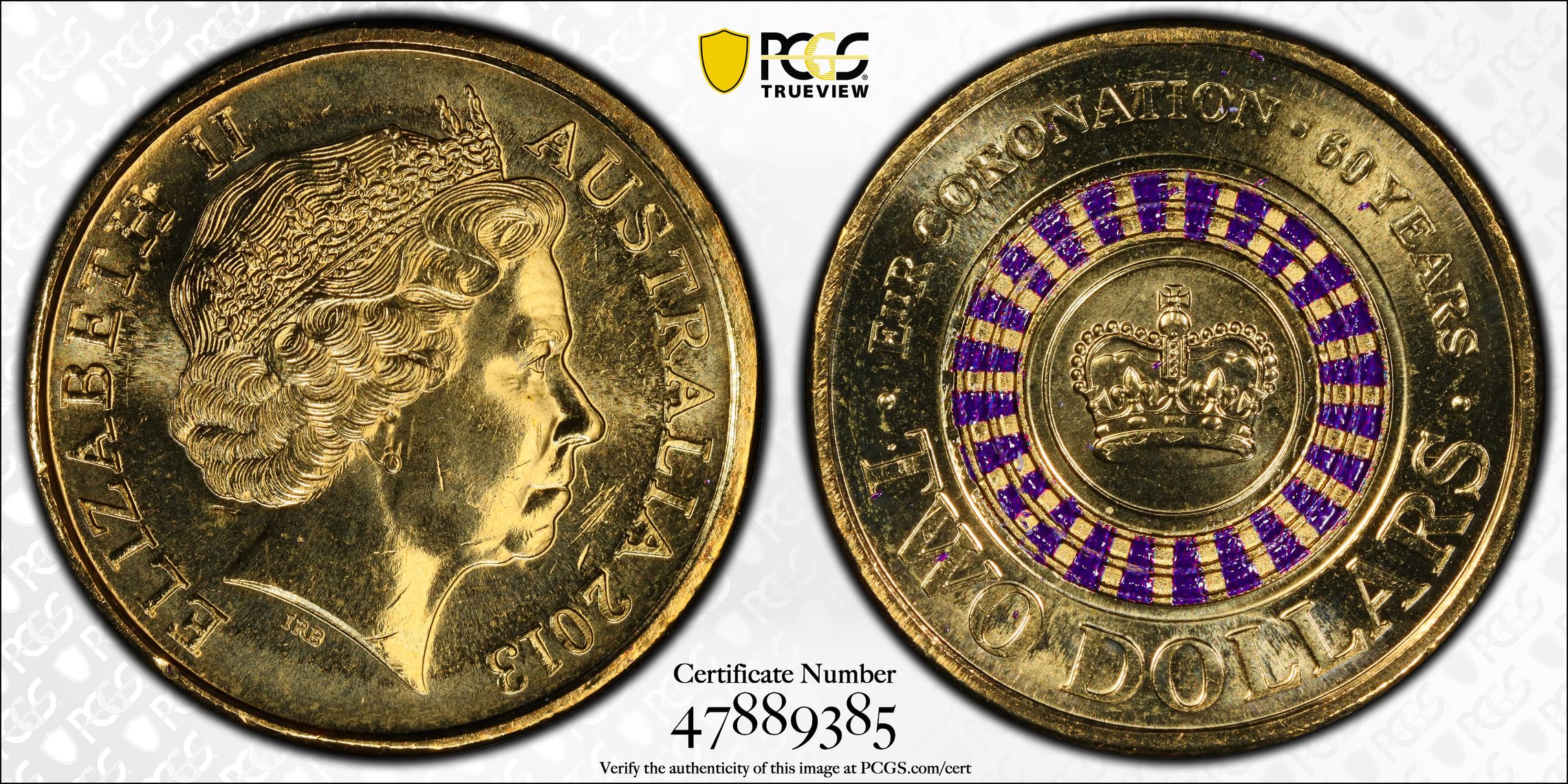 Coronation Colorized, Two Dollar, 2013, PCGS MS64