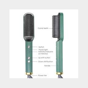 Hair Straightener Comb One-Step Hair Straightening Brush FH909 - Green - green - Bar 9902057912279 - 51739/1609 SN B3 (S1)