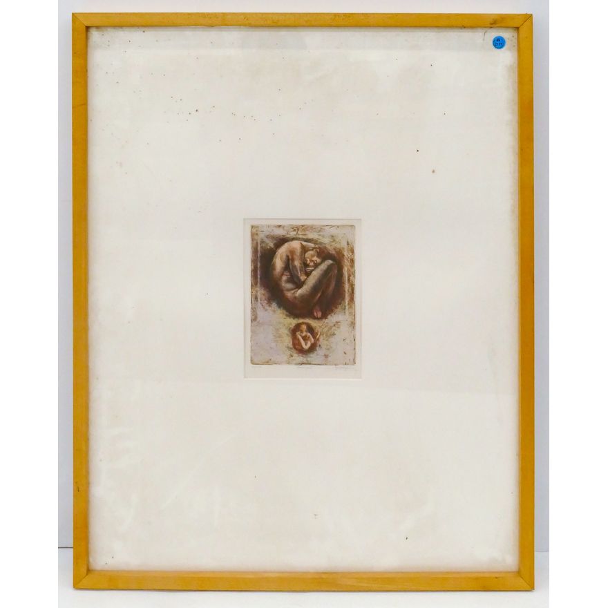 Trevor Southey ''Embryo II'' Etching Framed 32.5''x25.75''.