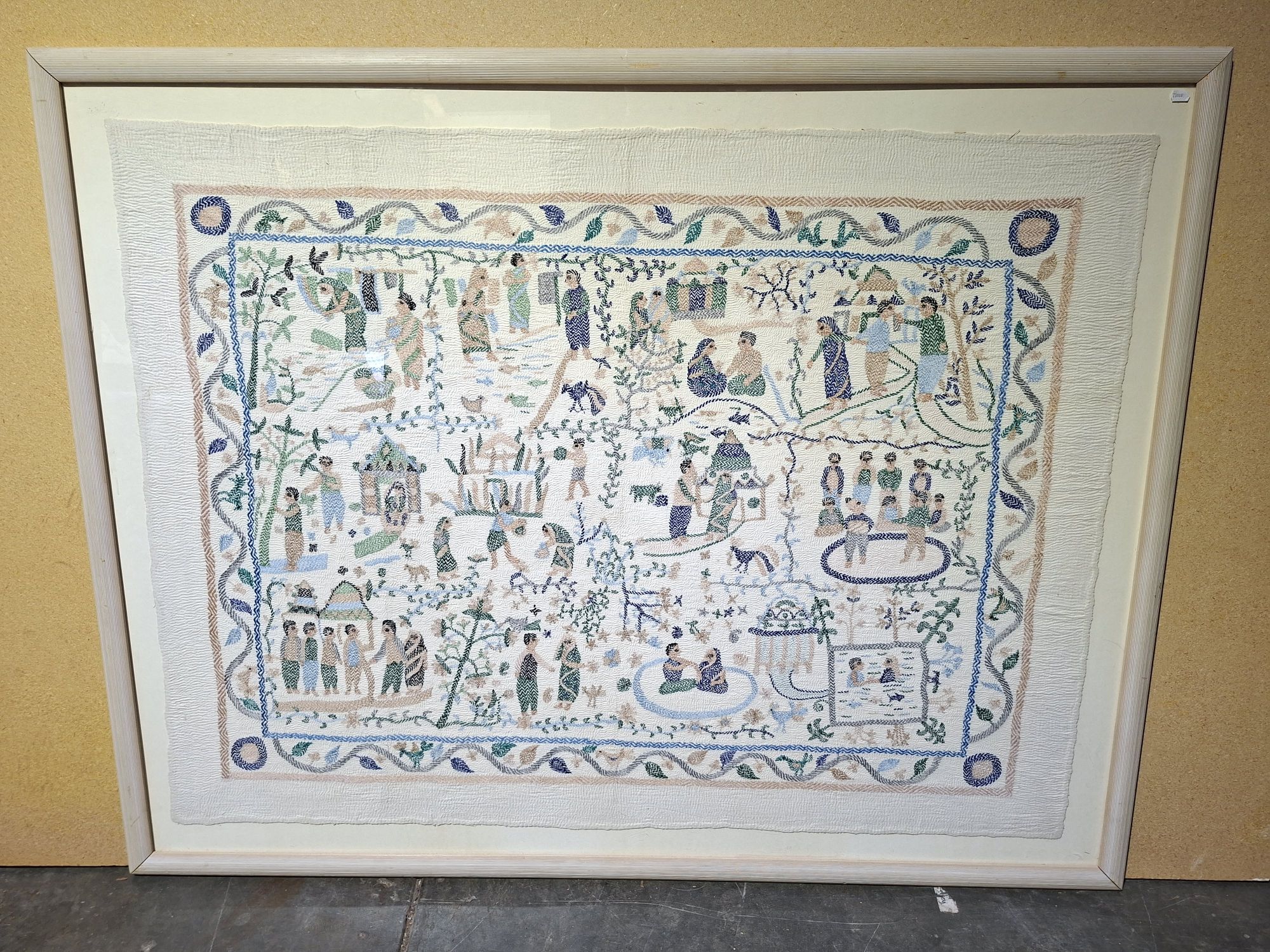 32 · FRAMED CROSS STITCHED PLAQUE