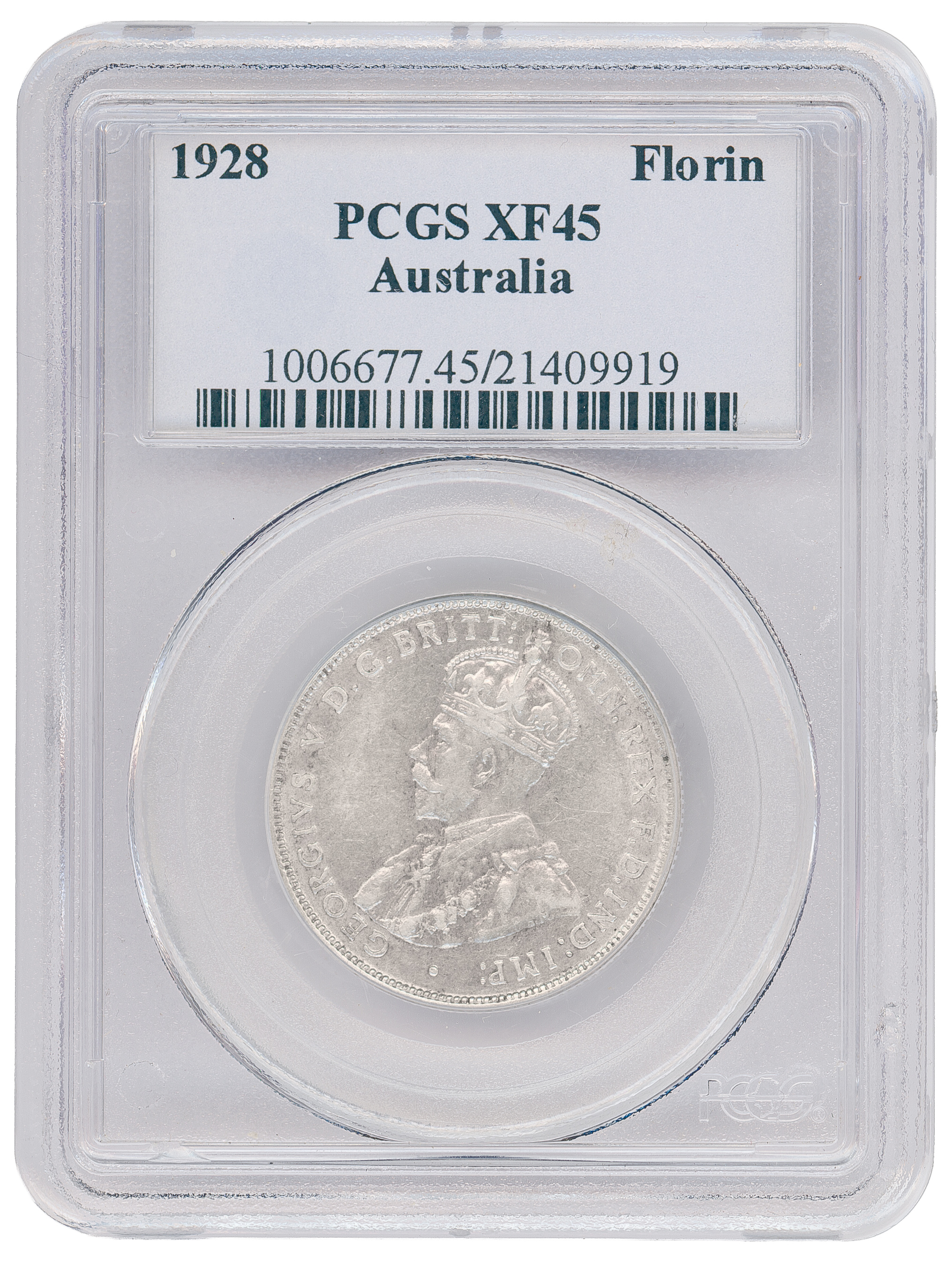 Florin, 1928(m), PCGS XF45