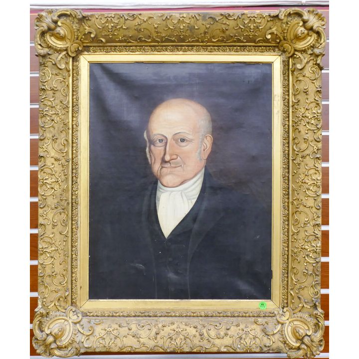 Antique Gentleman Portrait Oil on Canvas Ornate Gold Framing 31''x26''