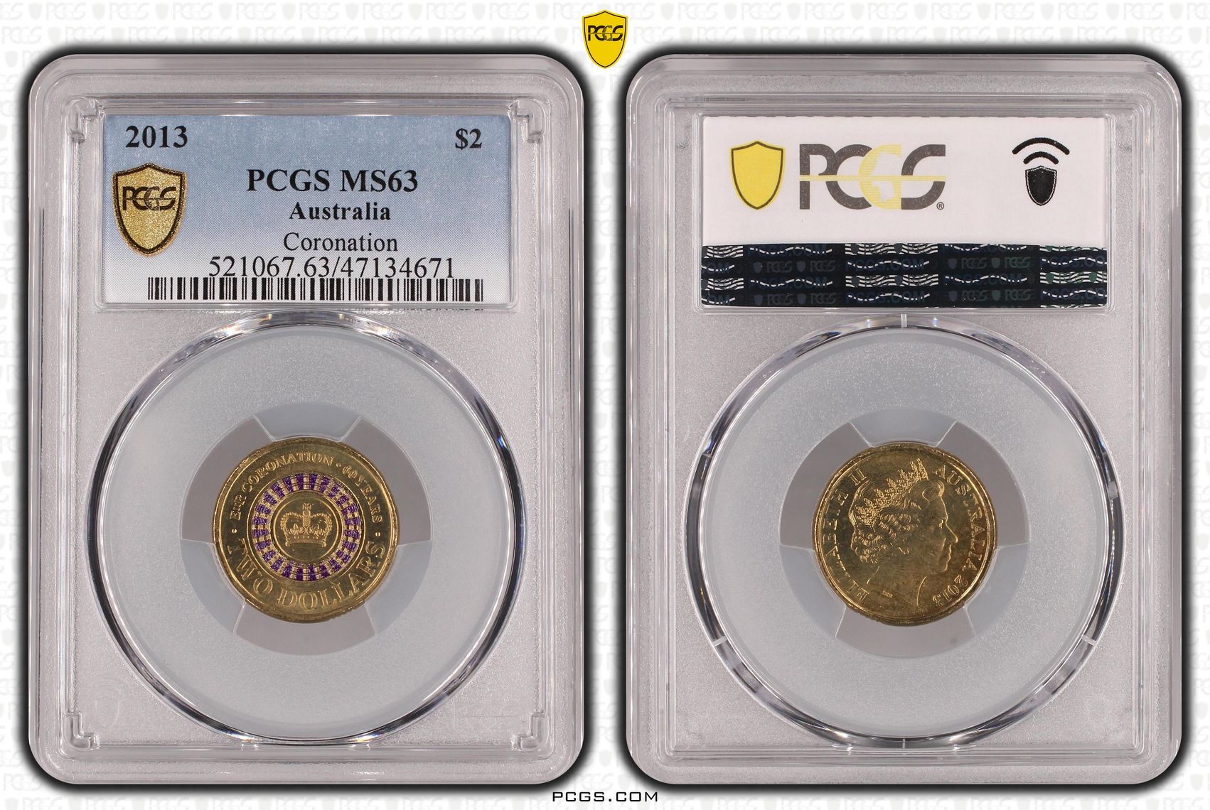 Coronation Colorized , Two Dollar, 2013, PCGS MS63