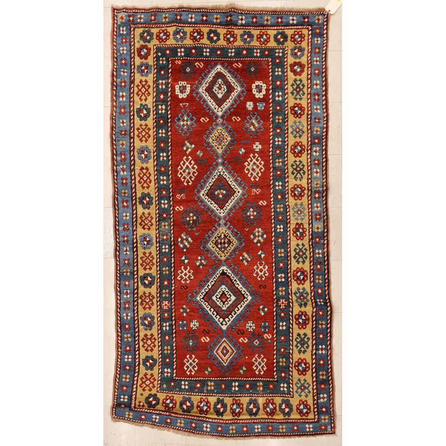 Antique Lambalo Kazak Caucasian Oriental Rug