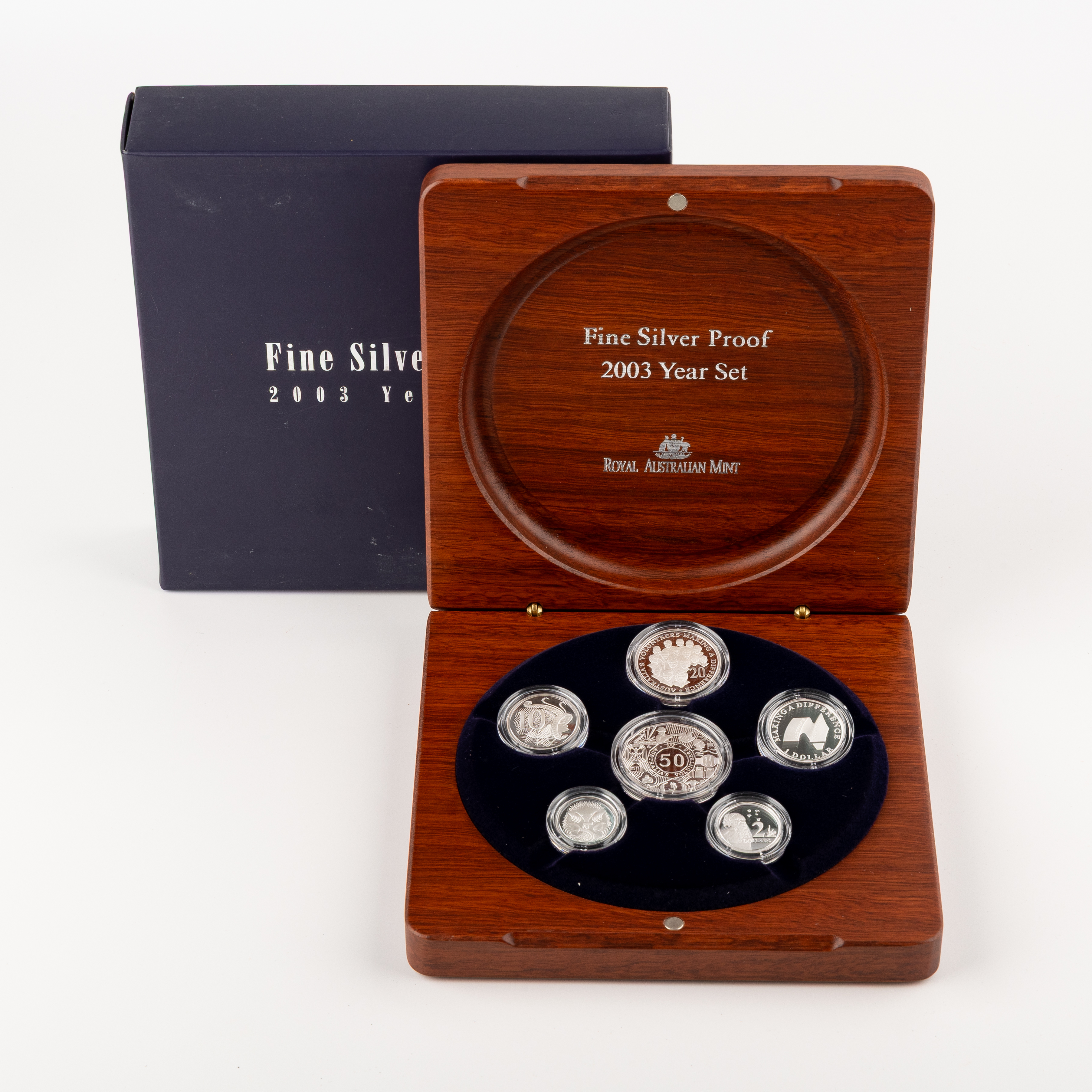Silver Proof Year Set, One Cent - Two Dollars, 2003, PCGS