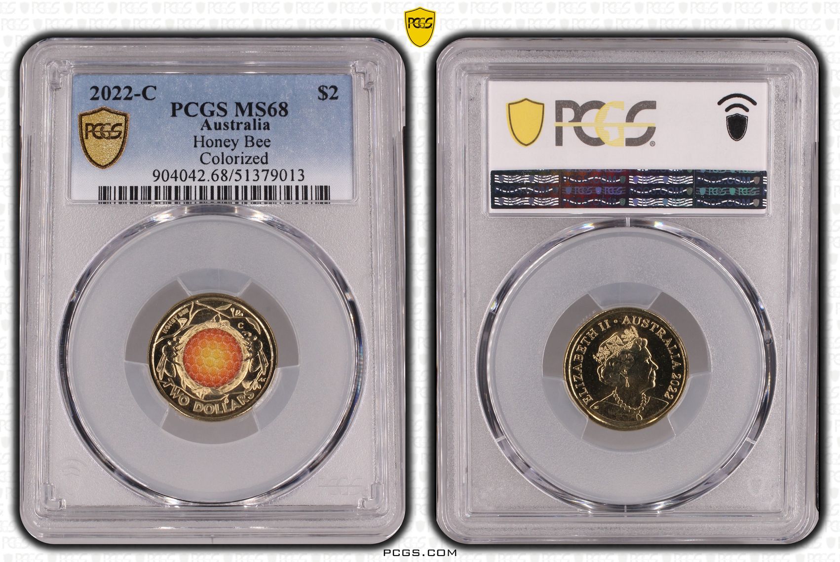 Honey Bee Colorized, Two Dollar, 2022-C, PCGS MS68
