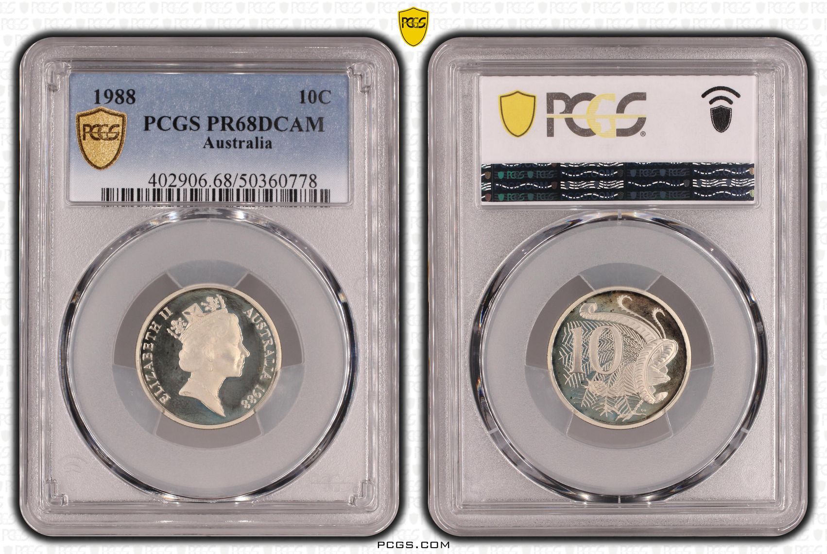 Ten Cent, 1988, Pcgs Pr68dcam