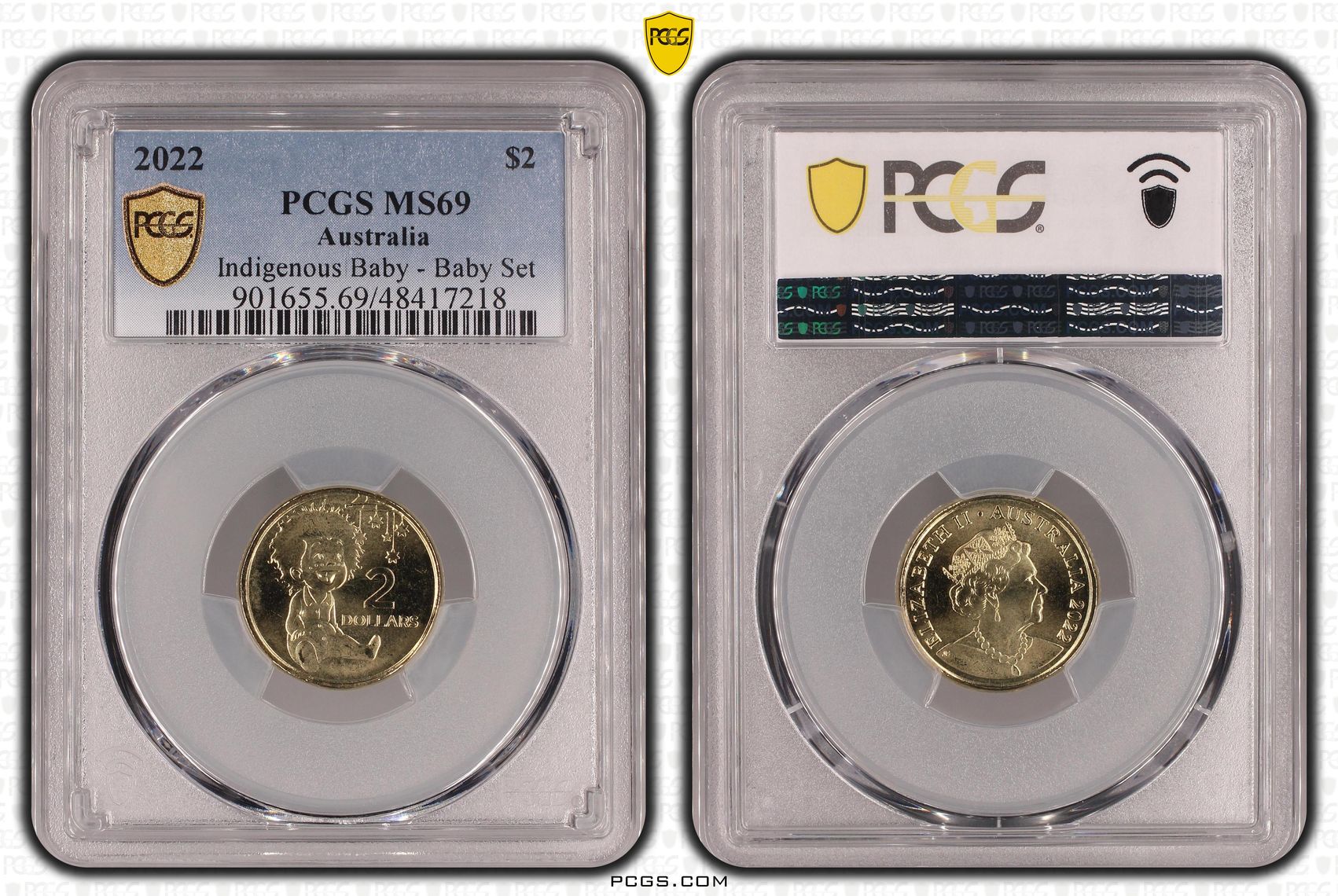 Indigenous Baby - Baby Set, Two Dollar, 2022, PCGS MS69