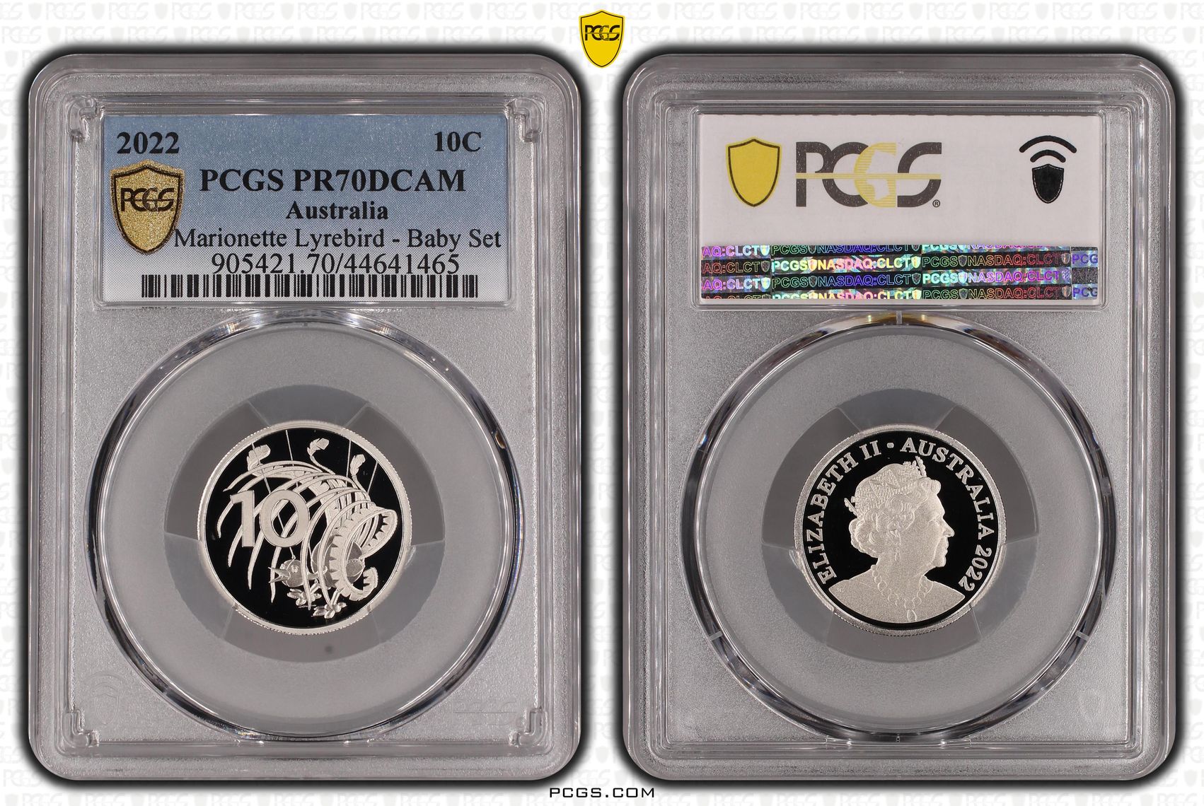 461 · 2022 Australia Ten Cent, 10c Marionette Lyrebird - Baby Set PCGS - PR70DCAM POP 21/0 -465