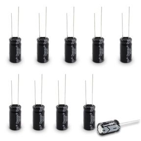 CIONYCE 10 PC 25V 1000UF CAPACITOR, ALUMINUM RADIAL ELECTROLYTIC CAPACITORS FOR TV, LCD, RADIO, MICROWAVE, GAME (10 X17MM)