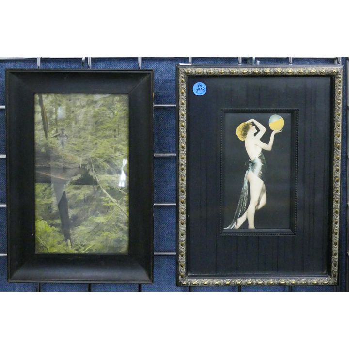 2pc Vintage Framed Tinted Photos 12''x8'' Approx.