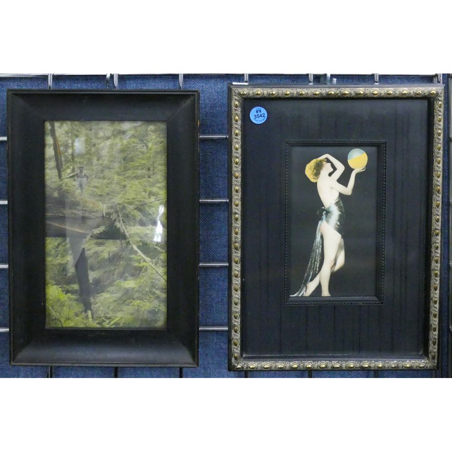 2pc Vintage Framed Tinted Photos 12''x8'' Approx.