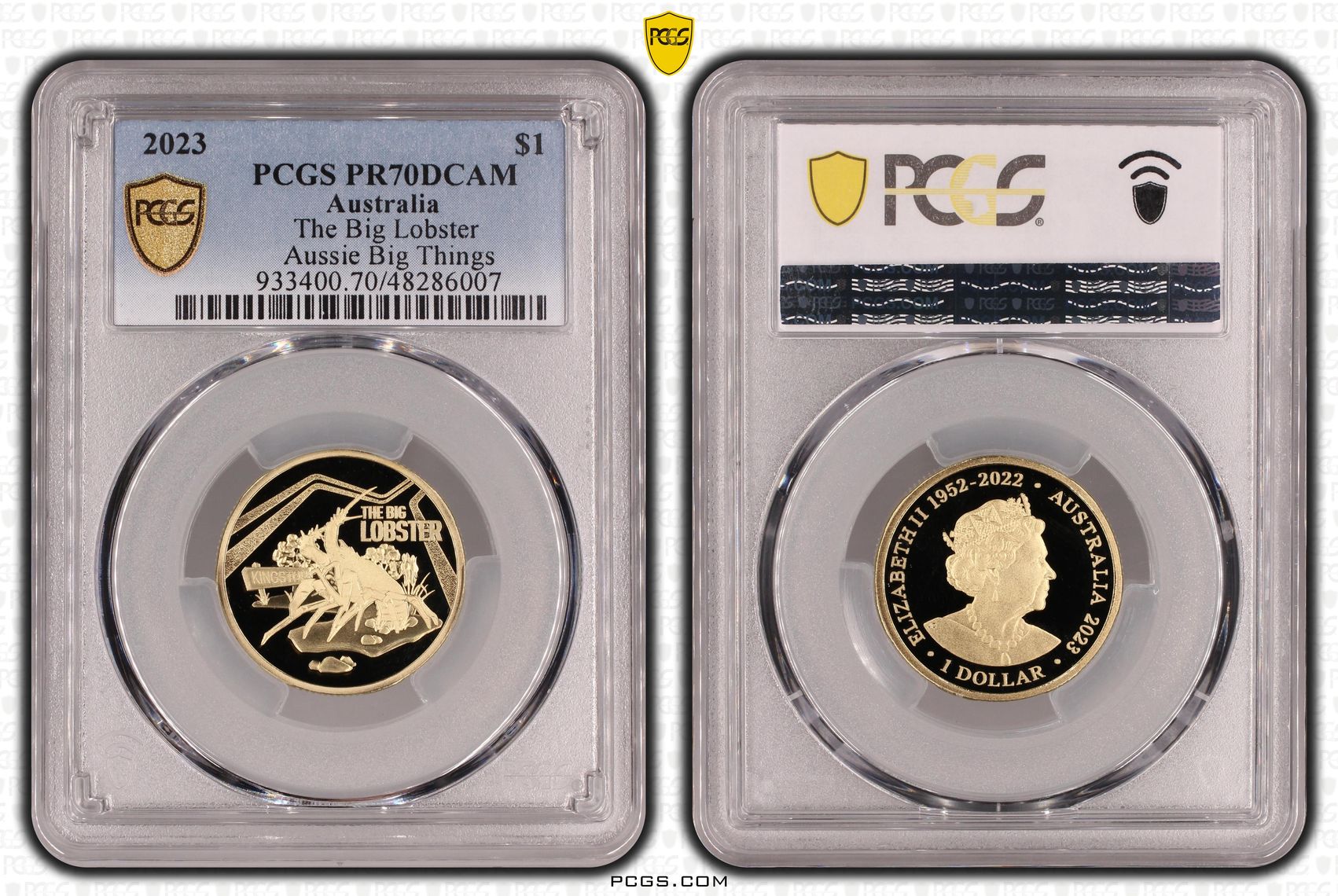 The Big Lobster Aussie Big Things, POP 7/0, One Dollar, 2023, PCGS PR70DCAM