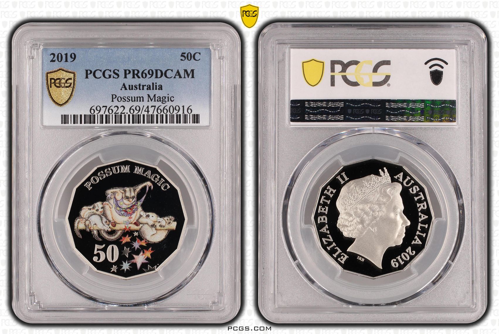 Elizabeth II, Possum Magic, Fifty Cent, 2019, PCGS PR69DCAM