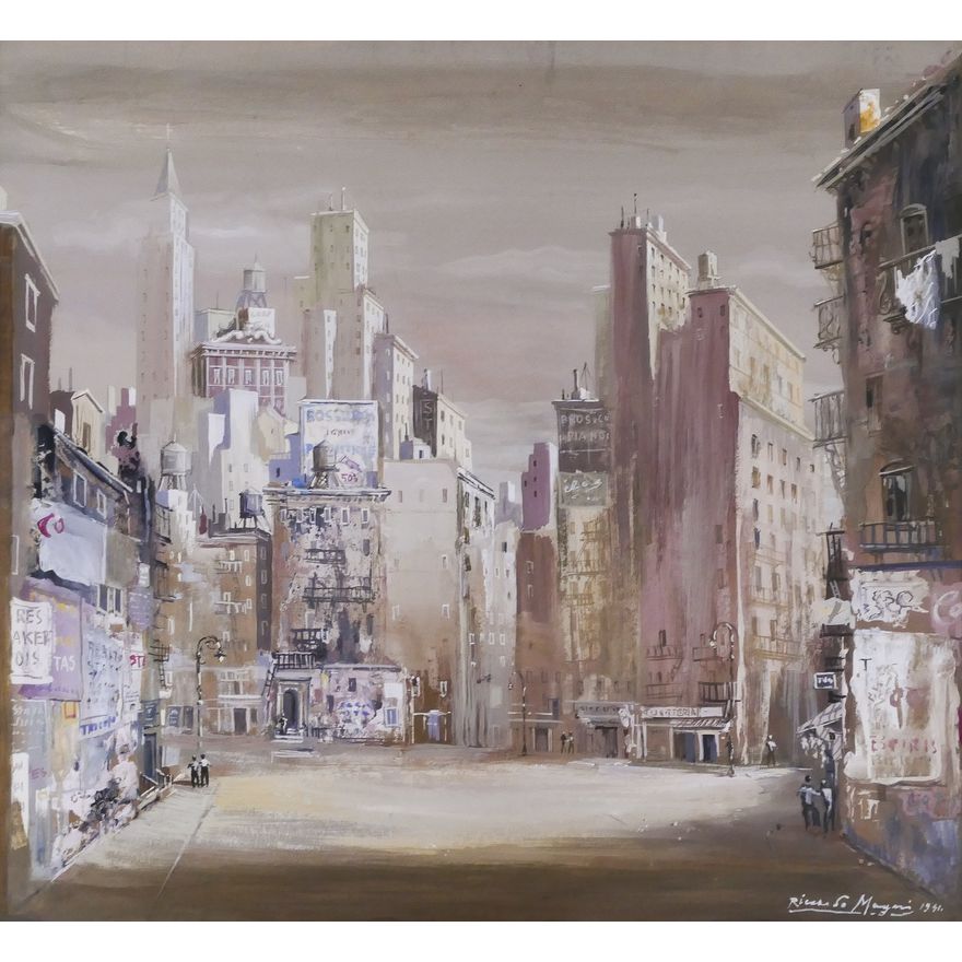 Riccardo Magni ''New York City'' 1941 Gouache