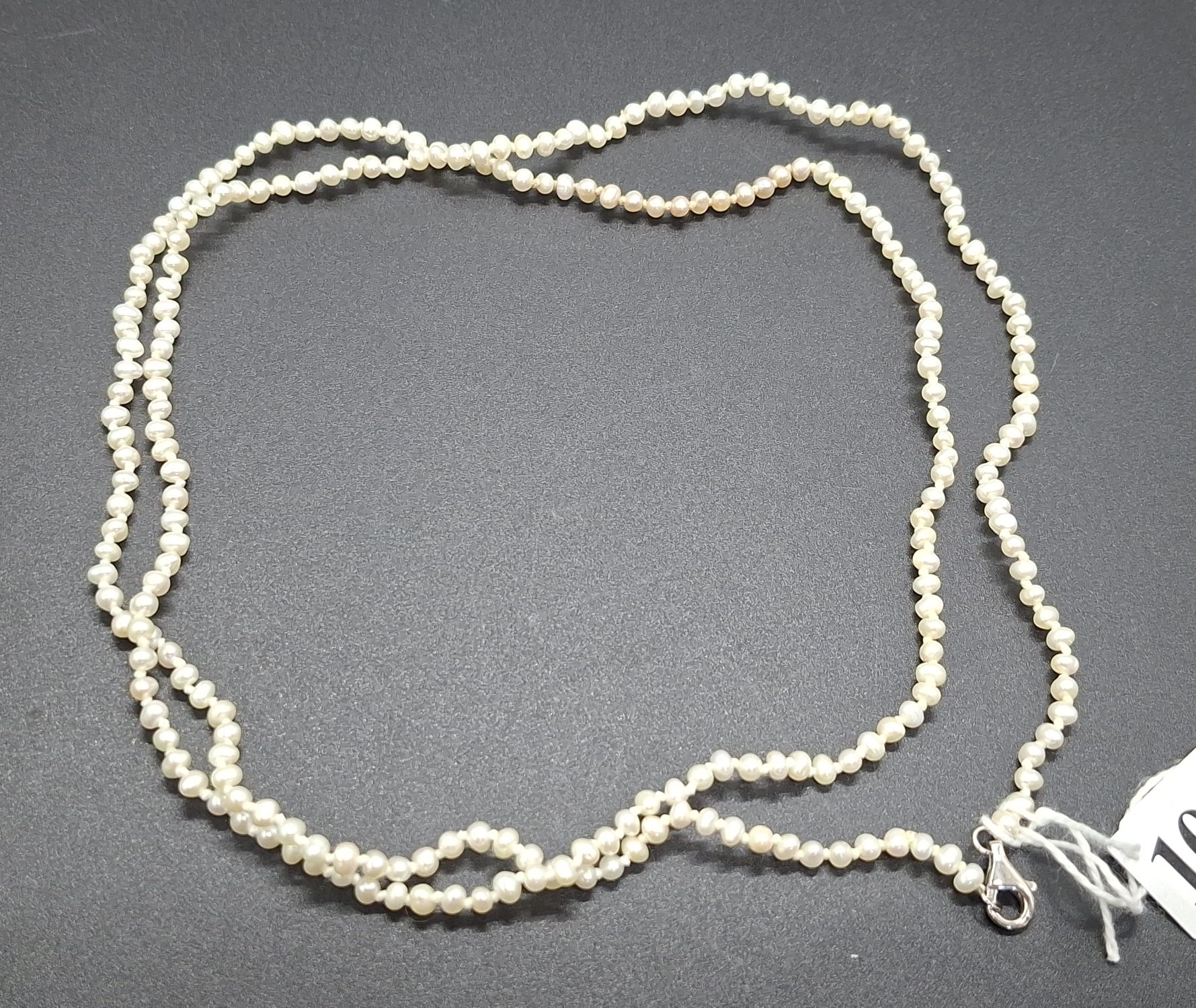 1019 · STERLING SILVER PEARL NECKLACE
