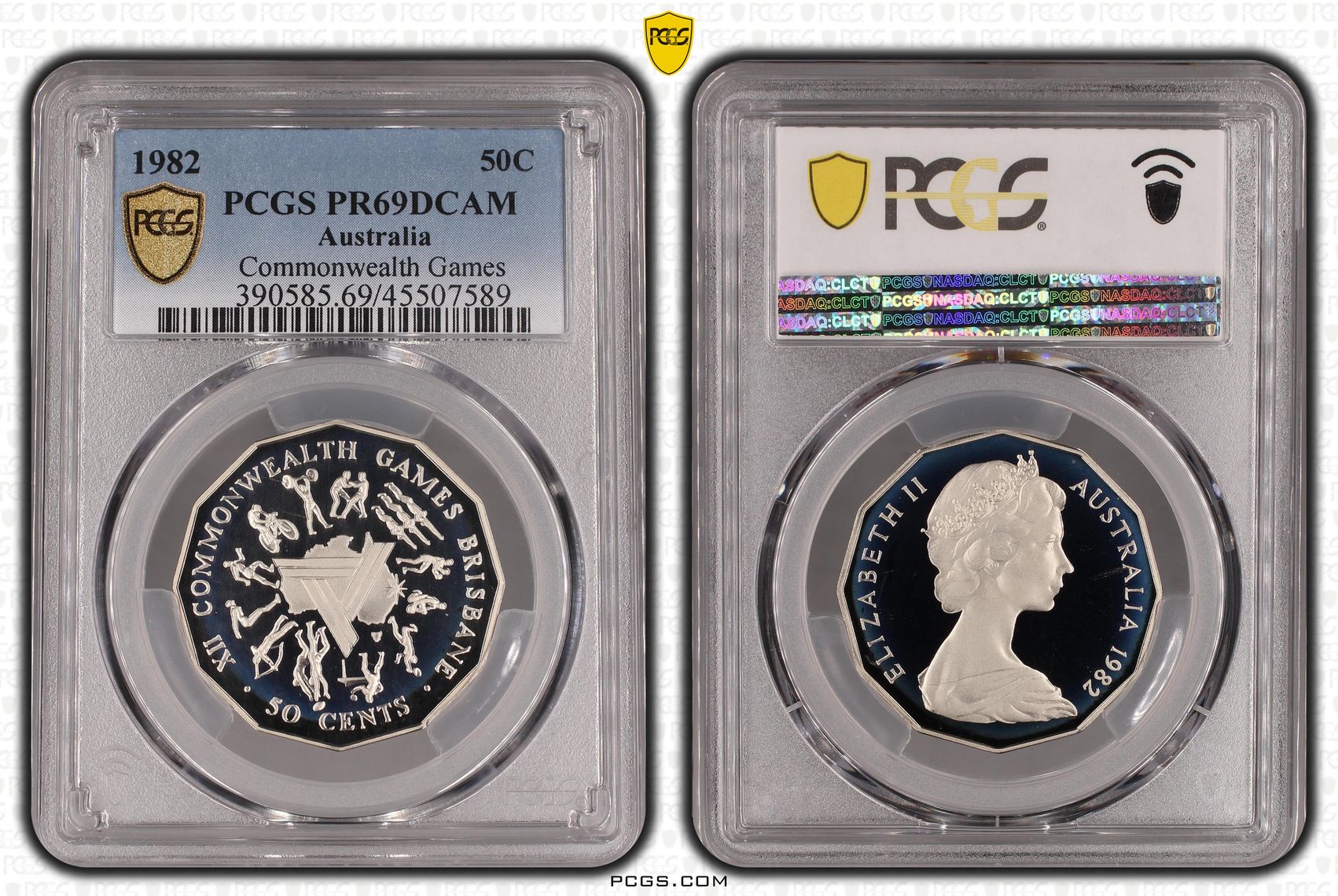 Commonwealth Games, Fifty Cent, 1982, PCGS PR69DCAM