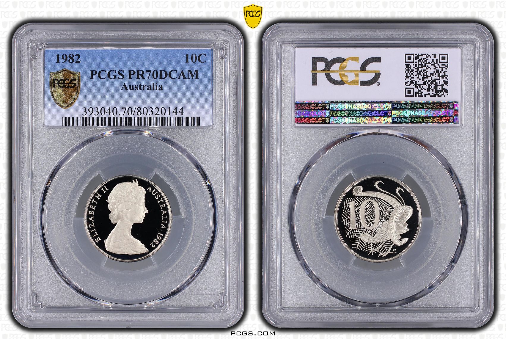 Top pop, Ten Cent, 1982, PCGS PR70DCAM