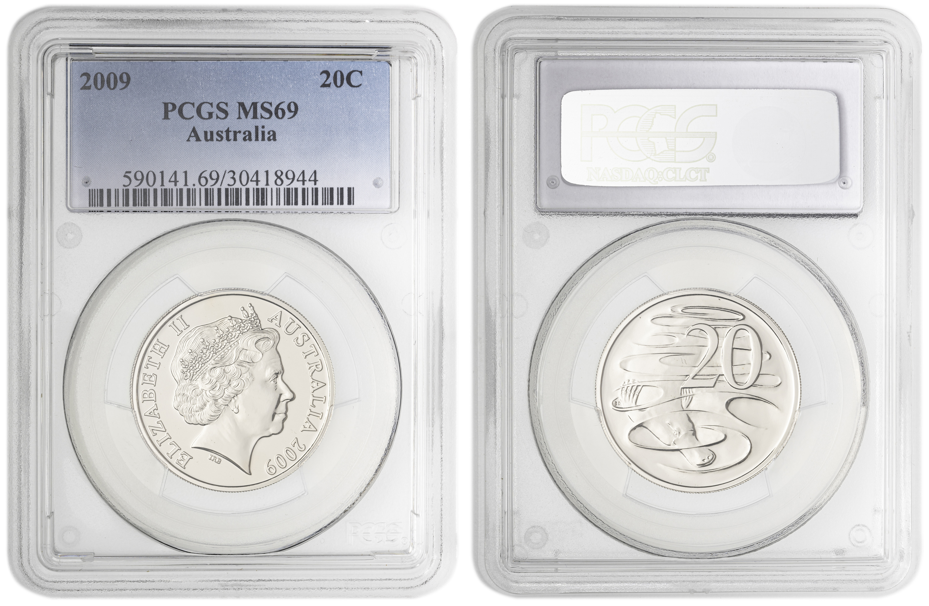 , Twenty Cent, 2009, PCGS MS69