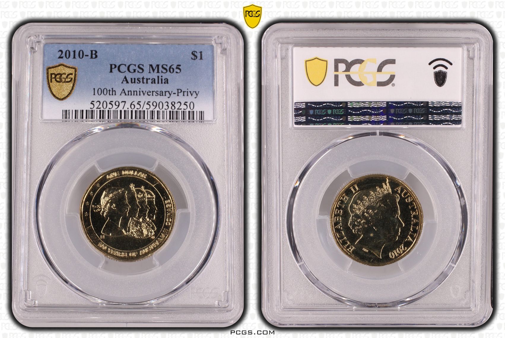 100th Anniversary-Privy, One Dollar, 2010-B, PCGS MS65