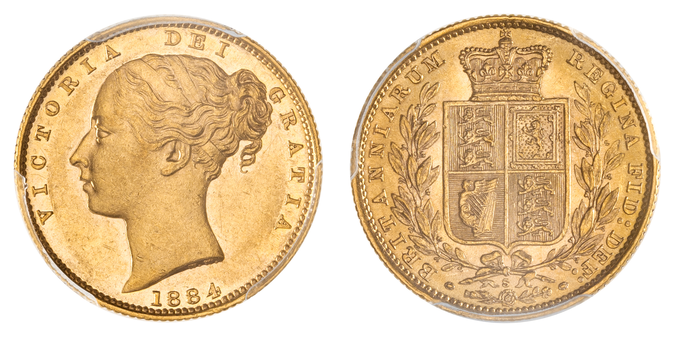 Victoria, Sovereign, 1884-S, PCGS AU 58