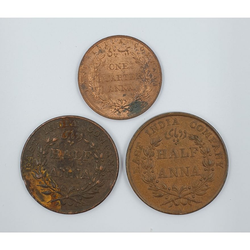 Indian Copper Coins (x3)